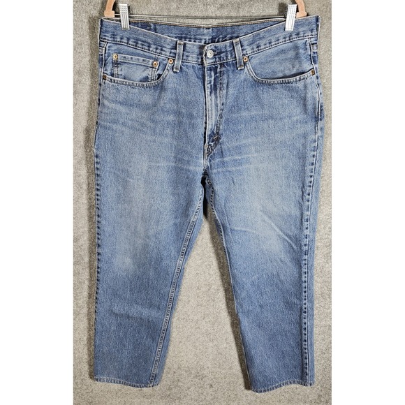 Levi's Other - Levis 550 Relaxed Fit Jeans Mens Size 36x32 Blue Medium Wash 5 Pocket Distressed